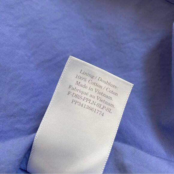 Everlane Cotton Poplin Slip Dress V Neck Size 10 Blue - Picture 9 of 9